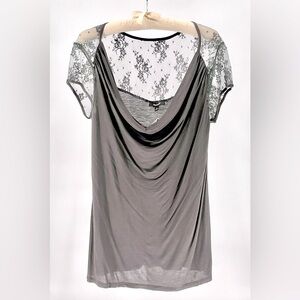 NWT Express Short Sleeve Lace Cowl Neck Top